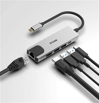 Hub Usb D- Link Dub- M520 5- In- 1 Hdmi Usb- C . . . 